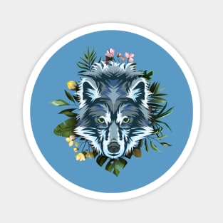 Wolf | Tropical wolf Magnet